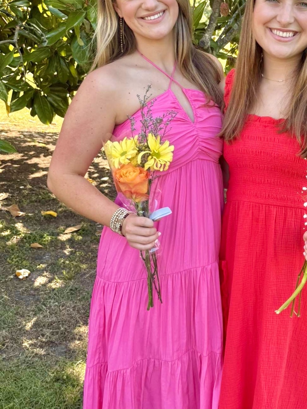 Pants Store - pink halter midi dress